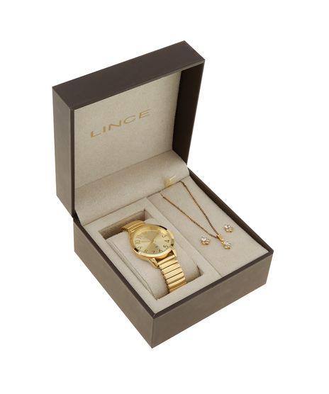 Kit-de-Relogio-Lince-Analogico-Feminino---Colar---Brinco---LRG4266L-K921C2KX-Dourado-8104574-Dourado_1