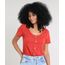 Blusa-Feminina-Canelada-com-Botoes-Manga-Curta-Decote-Redondo-Cobre-9392297-Cobre_1