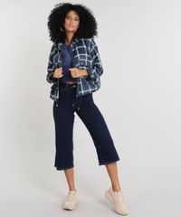 Jaqueta-Feminina-Xadrez-Ampla-com-Capuz-Azul-Marinho-9375324-Azul_Marinho_3