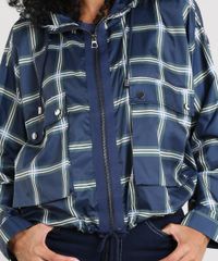 Jaqueta-Feminina-Xadrez-Ampla-com-Capuz-Azul-Marinho-9375324-Azul_Marinho_4