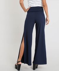 Calca-Feminina-Pantalona-Canelada-com-Fenda-Azul-Marinho-9460409-Azul_Marinho_2