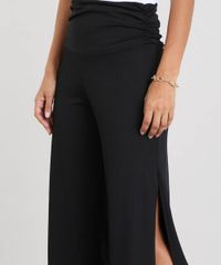 Calca-Feminina-Pantalona-Canelada-com-Fenda-Preta-9460409-Preto_4 Calca-Feminina-Pantalona-Canelada-com-Fenda-Preta-9460409-Preto_4