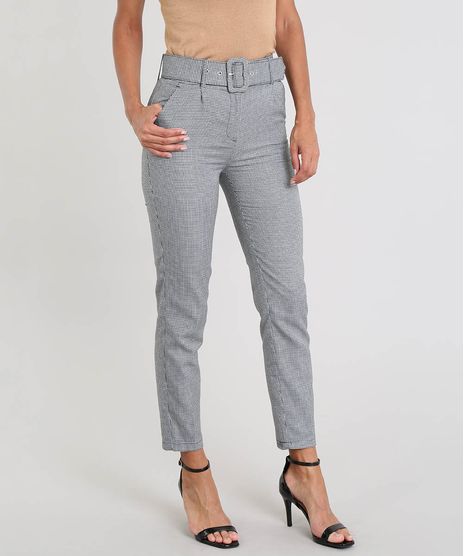 Calca-Skinny-Feminina-Estampada-Pied-Poule-com-Cinto-Preta-9375307-Preto_1