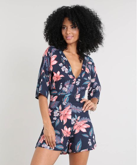 Macaquinho-Feminino-Estampado-Floral-Manga-Curta-Azul-Marinho-9419819-Azul_Marinho_1