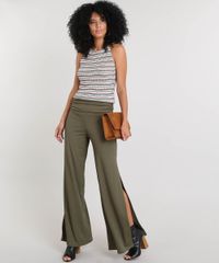 Calca-Feminina-Pantalona-Canelada-com-Fenda-Verde-Militar-9460409-Verde_Militar_3 Calca-Feminina-Pantalona-Canelada-com-Fenda-Verde-Militar-9460409-Verde_Militar_3