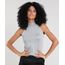 Regata-Feminina-em-Trico-com-Perolas-Gola-Alta-Cinza-Mescla-9337759-Cinza_Mescla_1