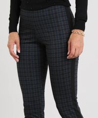 Calca-Legging-Feminina-Estampada-Xadrez-com-Recorte-Lateral-Preta-9452307-Preto_4
