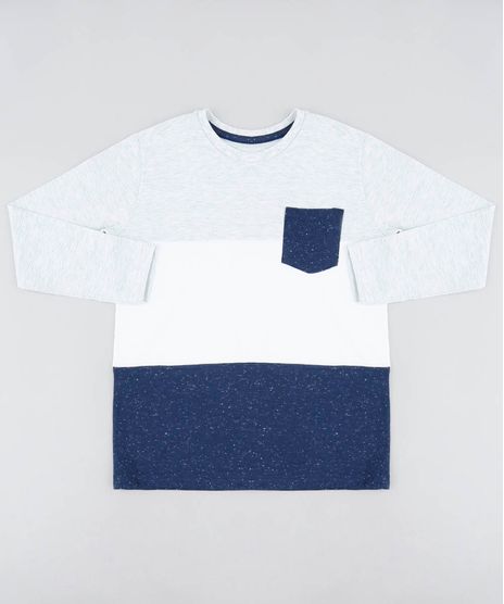 Camiseta-Infantil-com-Recorte-e-Bolso-Manga-Longa-Gola-Careca-Cinza-Mescla-Claro-9440093-Cinza_Mescla_Claro_1