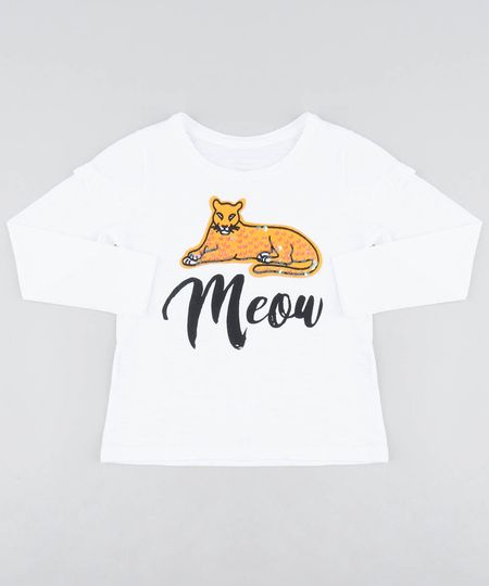 Blusa-Infantil--Meow--com-Babado-Manga-Longa-Decote-Redondo-Off-White-9406693-Off_White_1