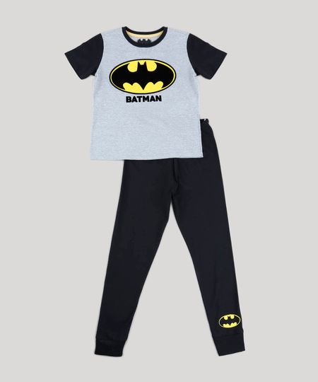 Pijama-Infantil-Batman-Manga-Curta-Cinza-Mescla-9476328-Cinza_Mescla_1