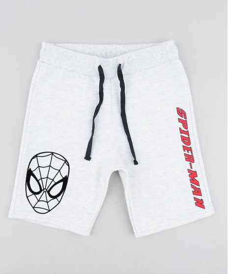 Bermuda-Infantil-Homem-Aranha-em-Moletom-Cinza-Mescla-Claro-9464359-Cinza_Mescla_Claro_1
