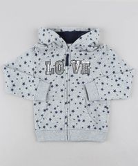 Blusao-Infantil-Estampado-de-Estrelas-com-Capuz-em-Moletom-Cinza-Mescla-9362174-Cinza_Mescla_1