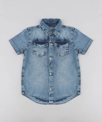 Camisa-Jeans-Infantil-com-Bolsos-Manga-Curta-Azul-Medio-9487248-Azul_Medio_1