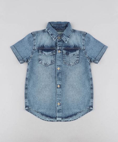 Camisa-Jeans-Infantil-com-Bolsos-Manga-Curta-Azul-Medio-9487248-Azul_Medio_1 Camisa-Jeans-Infantil-com-Bolsos-Manga-Curta-Azul-Medio-9487248-Azul_Medio_1