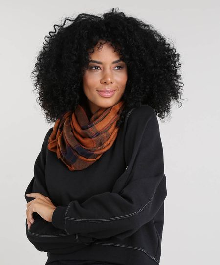 Lenco-Feminino-Estampado-Xadrez-Caramelo-9409307-Caramelo_1