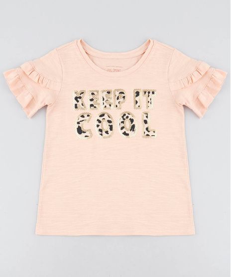 Blusa-Infantil--Keep-it-Cool--com-Babado-na-Manga-Decote-Redondo-Laranja-Claro-9409741-Laranja_Claro_1