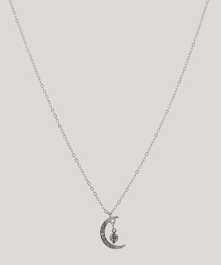Colar-Feminino-com-Pingente-de-Lua-com-Strass-Prateado-9435985-Prateado_1