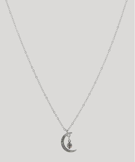 Colar-Feminino-com-Pingente-de-Lua-com-Strass-Prateado-9435985-Prateado_1