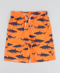 Bermuda-Surf-Infantil-Estampada-de-Tubaroes-Laranja-9519914-Laranja_1