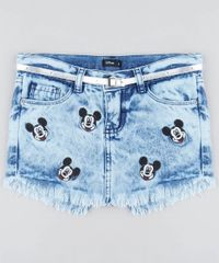 Short-Saia-Jeans-Infantil-Mickey-com-Barra-Desfiada-e-Cinto-Azul-Claro-9479794-Azul_Claro_1