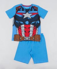 Pijama-Infantil-Capitao-America-Manga-Curta-Azul-9476324-Azul_1