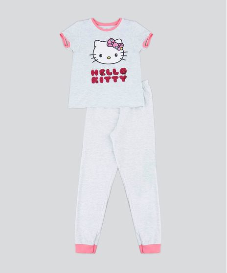 Pijama-Infantil-Hello-Kitty-com-Paete-Dupla-Face-Manga-Curta-Cinza-Mescla-Claro-9476295-Cinza_Mescla_Claro_1