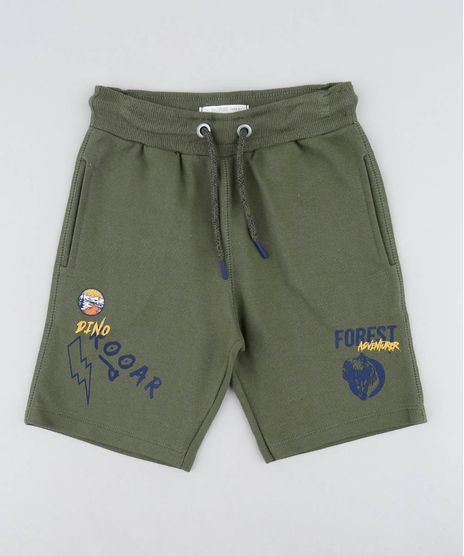 Bermuda-Infantil-em-Moletom-com-Estampa-Verde-Militar-9456909-Verde_Militar_1