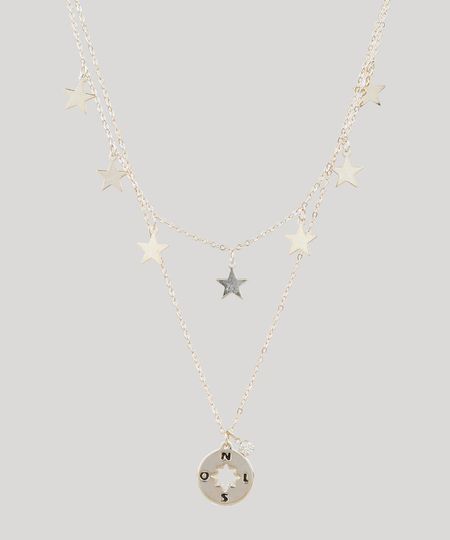 Colar-Feminino-Duplo-com-Pingentes-de-Estrela-Dourado-9435991-Dourado_1 Colar-Feminino-Duplo-com-Pingentes-de-Estrela-Dourado-9435991-Dourado_1
