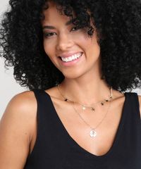 Colar-Feminino-Duplo-com-Pingentes-de-Estrela-Dourado-9435991-Dourado_2