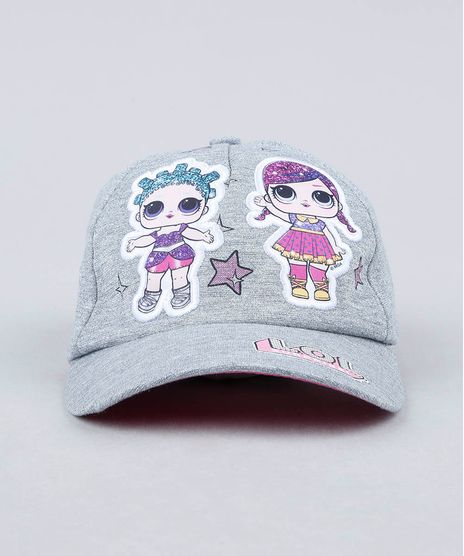 Bone-Infantil-Aba-Curva-LOL-com-Brilho-Prateado-9438411-Prateado_1