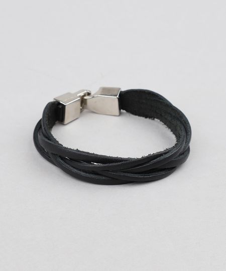 Pulseira-Masculina-Trancada-Preta-9398707-Preto_1
