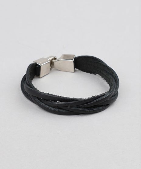 Pulseira-Masculina-Trancada-Preta-9398707-Preto_1