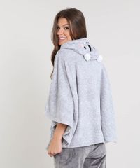 Poncho-Feminino-Coala-com-Capuz-em-Plush-Cinza-Mescla-9371913-Cinza_Mescla_2