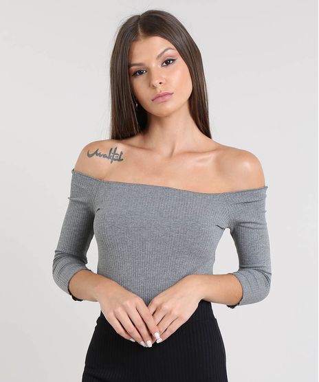 Blusa-Feminina-Cropped-Canelado-Ombro-a-Ombro-Manga-3-4-Cinza-Mescla-9424215-Cinza_Mescla_1