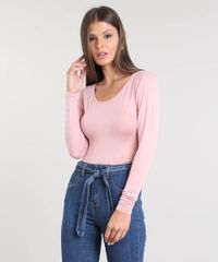 Blusa-Feminina-Basica-Manga-Longa-Decote-Redondo-Rose-8578638-Rose_1