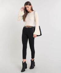 Calca-Jeans-Feminina-Cropped-com-Barra-Desfiada-e-Cinto-Animal-Print-Preta-9453701-Preto_3