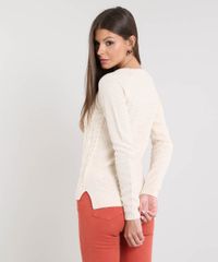 Sueter-Feminino-em-Trico-Decote-Redondo-Bege-Claro-9358880-Bege_Claro_2