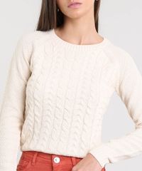 Sueter-Feminino-em-Trico-Decote-Redondo-Bege-Claro-9358880-Bege_Claro_4