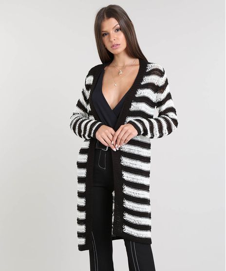 Capa-Feminina-Longa-Listrada-em-Trico-Preta-9350778-Preto_1