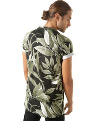Camiseta-Longa-Estampada-de-Folhagem-Preta-8441966-Preto_2
