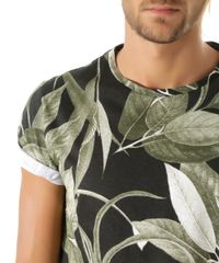 Camiseta-Longa-Estampada-de-Folhagem-Preta-8441966-Preto_4