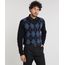 Sueter-Masculino-em-Trico-Estampado-Xadrez-Argyle-Gola-V-Azul-Marinho-8855363-Azul_Marinho_1