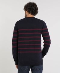 Sueter-Masculino-em-Trico-Listrado-Gola-Careca-Azul-Marinho-9327991-Azul_Marinho_2