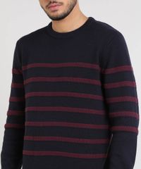 Sueter-Masculino-em-Trico-Listrado-Gola-Careca-Azul-Marinho-9327991-Azul_Marinho_4