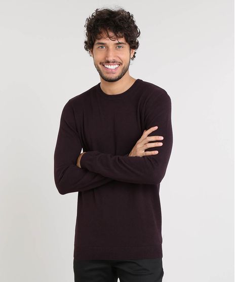 Sueter-Masculino-Basico-em-Trico-Vinho-9364114-Vinho_1