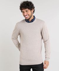 Sueter-Masculino-Basico-em-Trico-Bege-9364114-Bege_1
