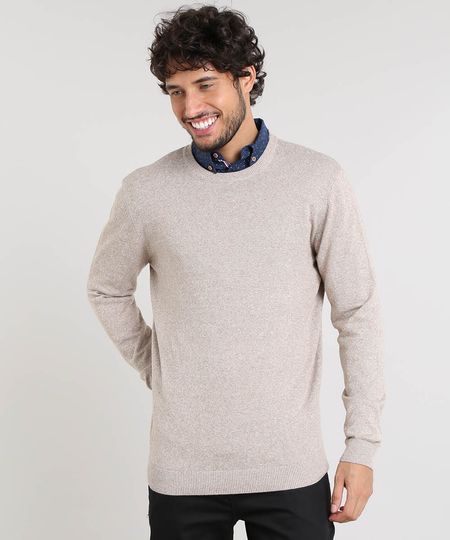 Sueter-Masculino-Basico-em-Trico-Bege-9364114-Bege_1 Sueter-Masculino-Basico-em-Trico-Bege-9364114-Bege_1