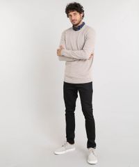 Sueter-Masculino-Basico-em-Trico-Bege-9364114-Bege_3