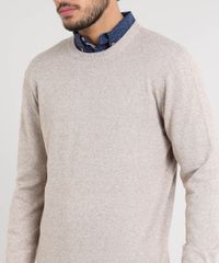 Sueter-Masculino-Basico-em-Trico-Bege-9364114-Bege_4