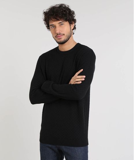 Sueter-Masculino-Basico-em-Trico-Preto-9364112-Preto_1